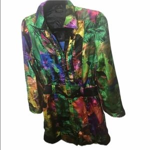 Coogi Button up Mini Dress with bejeweled Belt